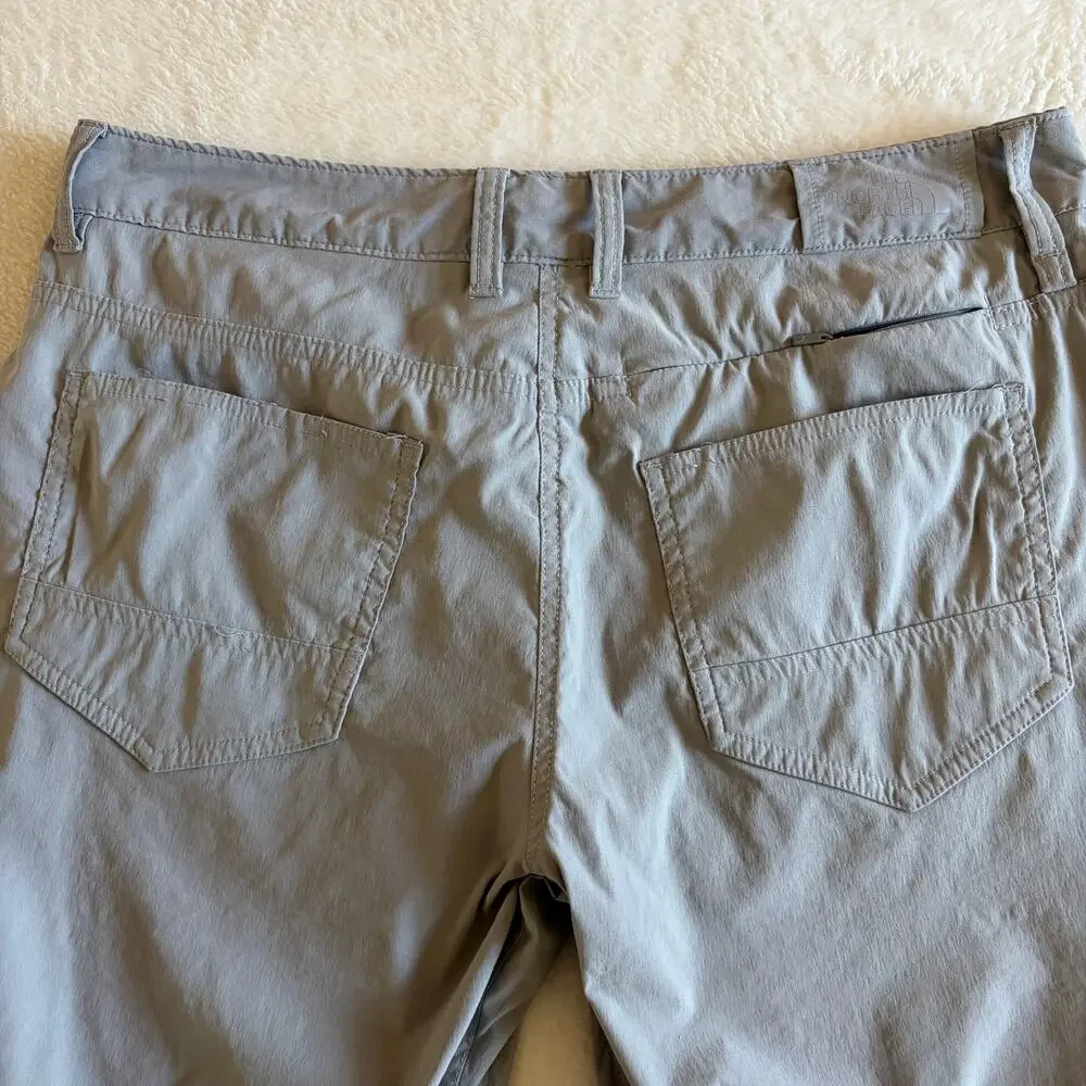 The North Face Mens 34 Gray Stretch Nylon Hiking Pants Lightweight Outdoor